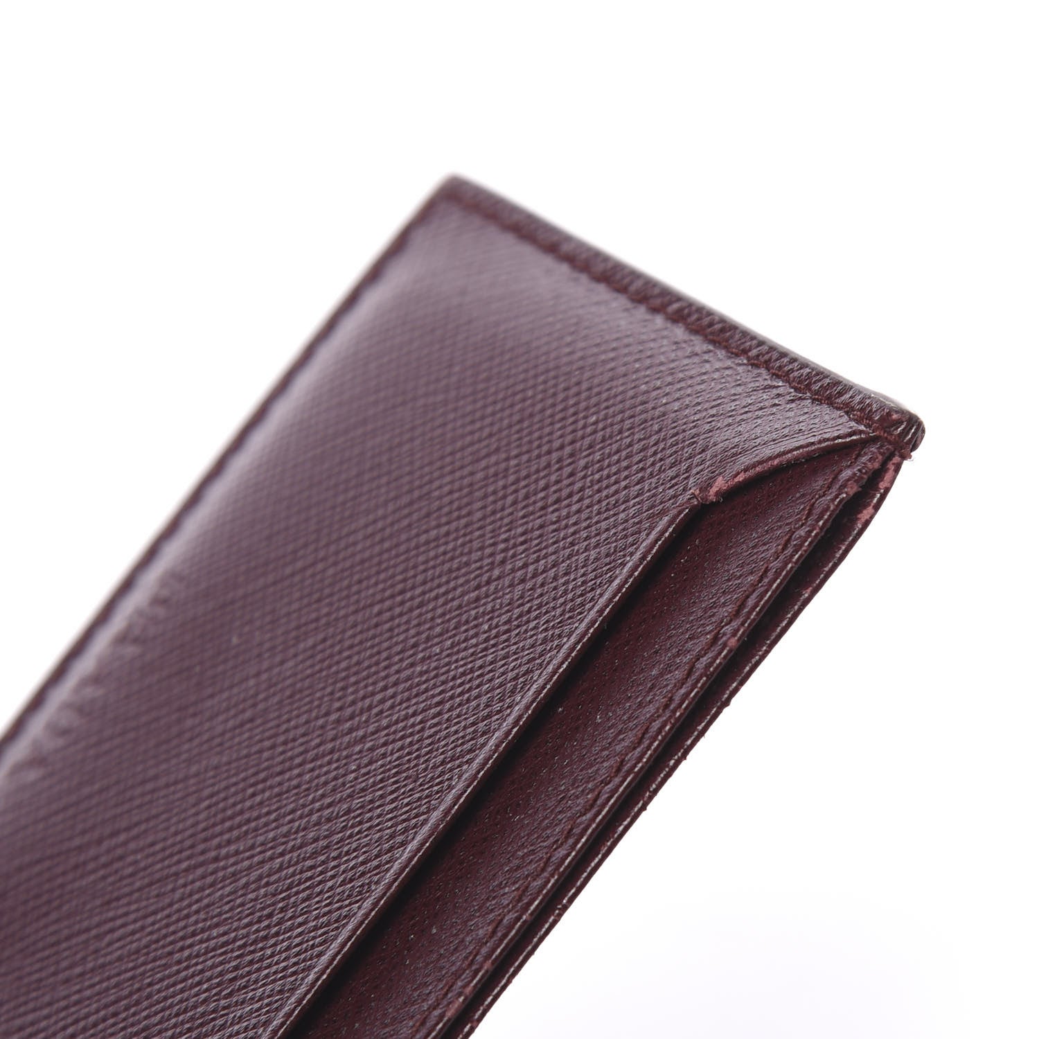 Prada Saffiano Greche Card Holder Granato Petalo Marmo 10 of 11