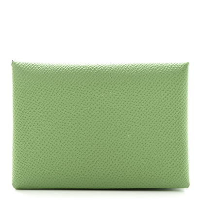 Hermes Epsom Calvi Duo Card Case Vert Criquet 1 of 9