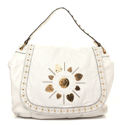 Gucci Calfskin Studded Large Irina Shoulder Bag White 1 of 11