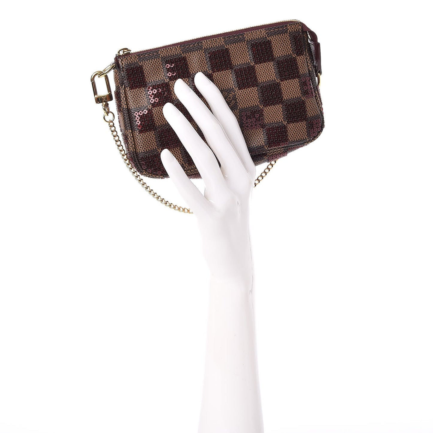 Damier Paillettes Mini Pochette Accessories Red