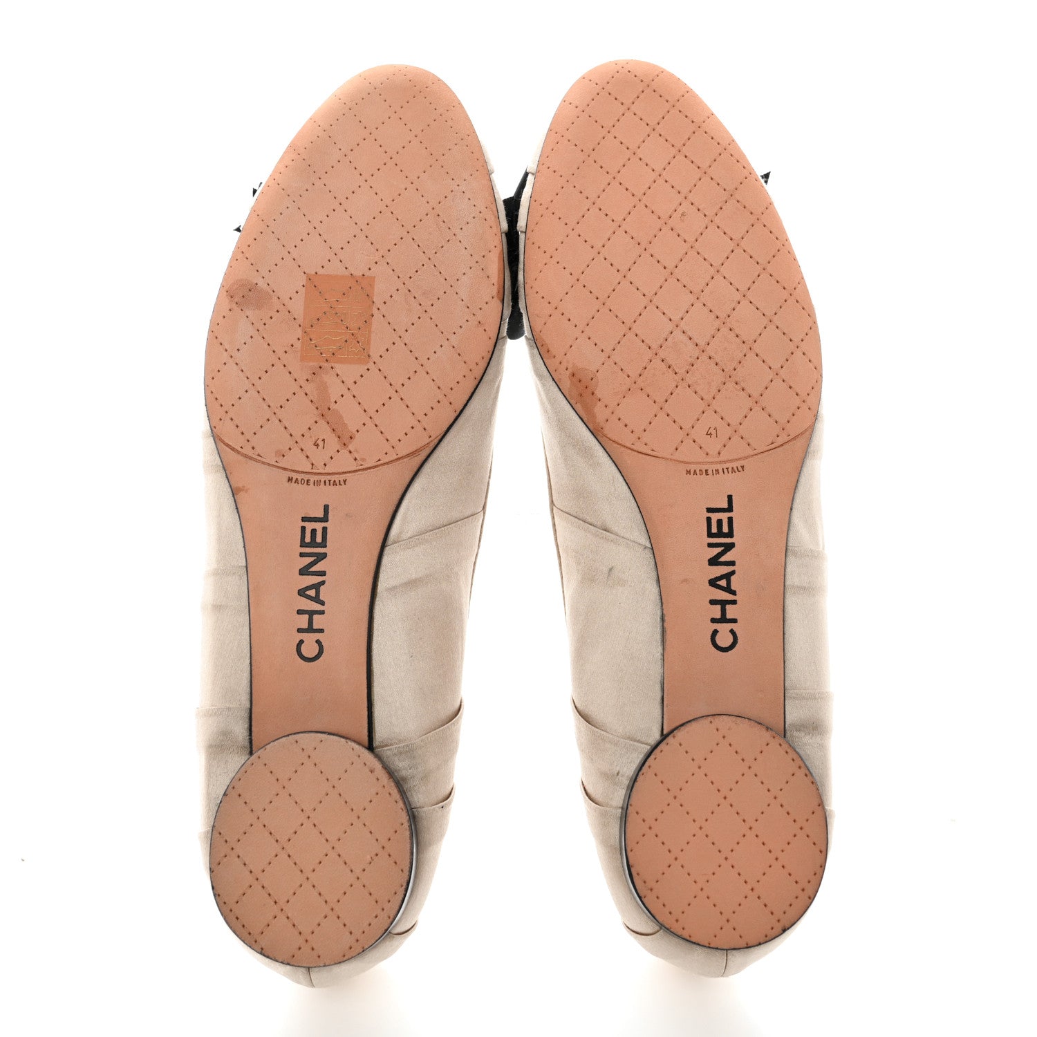 Chanel Satin CC Bow Flats 41 Beige 5 of 11