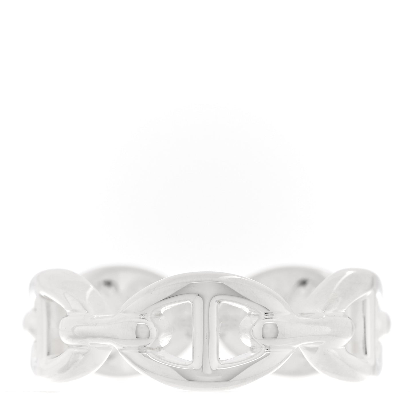 Sterling Silver PM Chaine d'Ancre Enchainee Band Ring 53 6.5