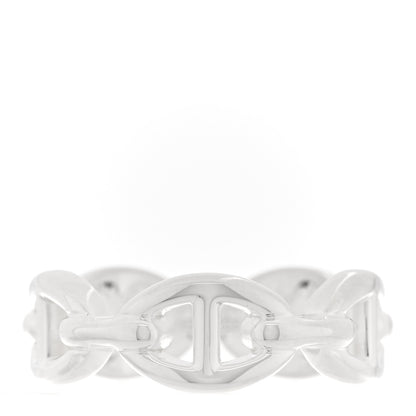 Hermes Sterling Silver PM Chaine d'Ancre Enchainee Band Ring 53 6.5 1 of 9