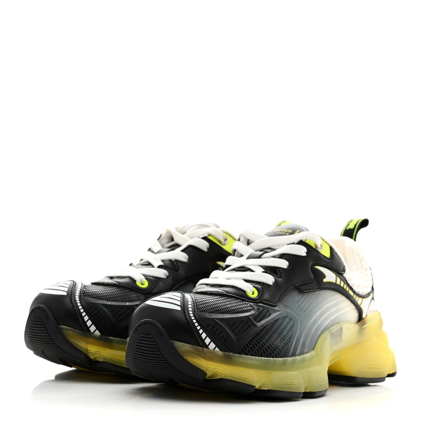 Matte Technical Fabric Mesh Dior Vibe Sneakers 38 White Yellow