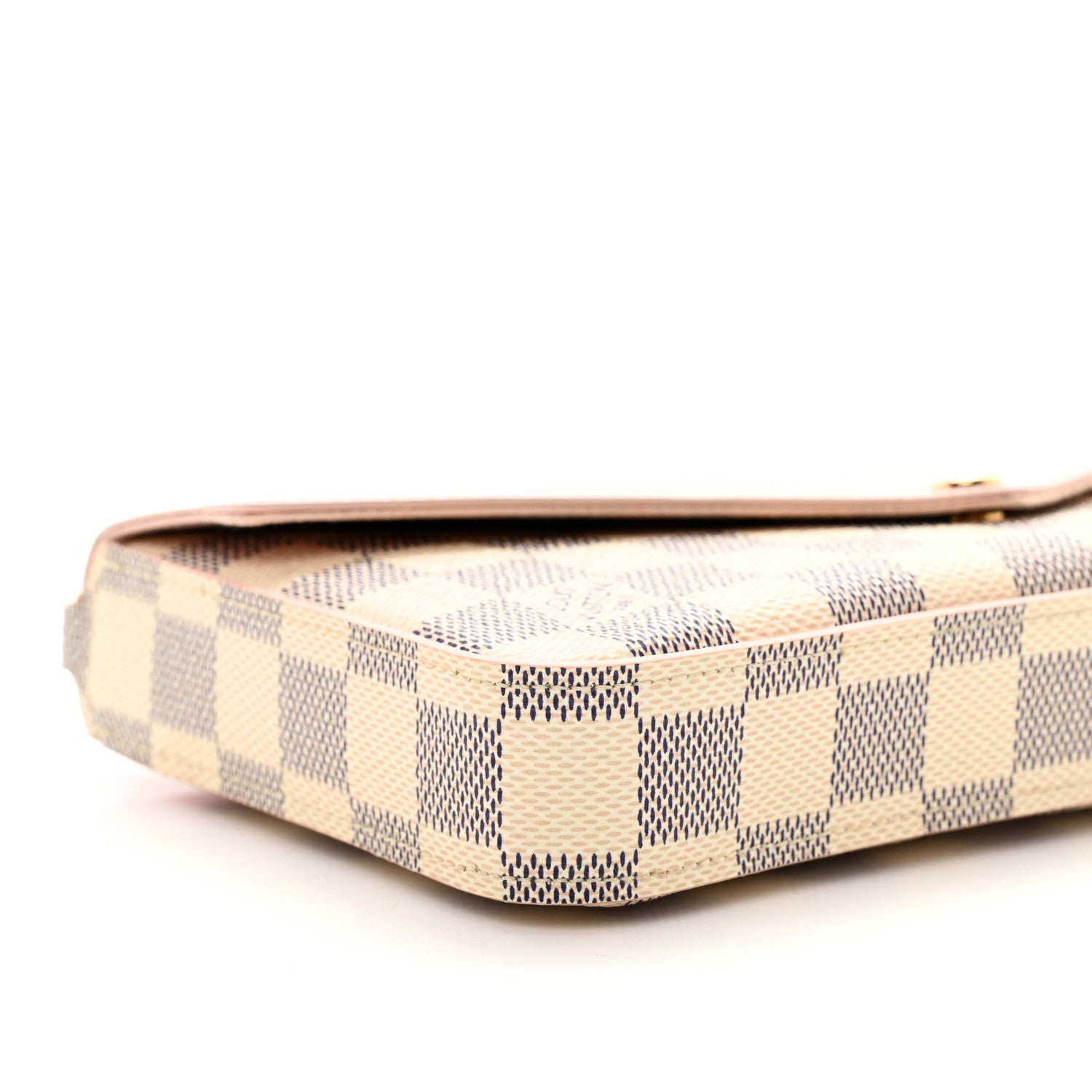 Louis Vuitton Damier Azur Calfskin Pochette Felicie Eau De Rose 8 of 12