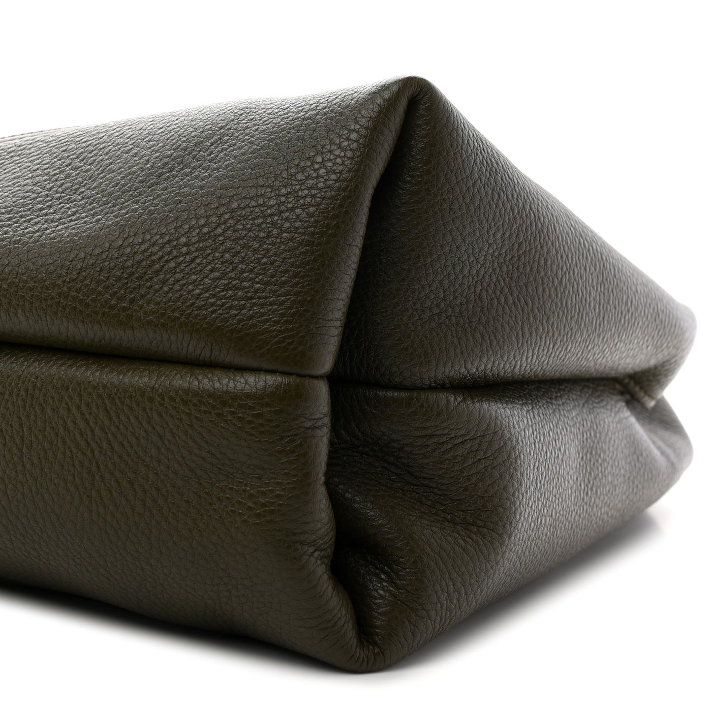 Grained Calfskin Softbit Maxi Shoulder Bag Forest Green