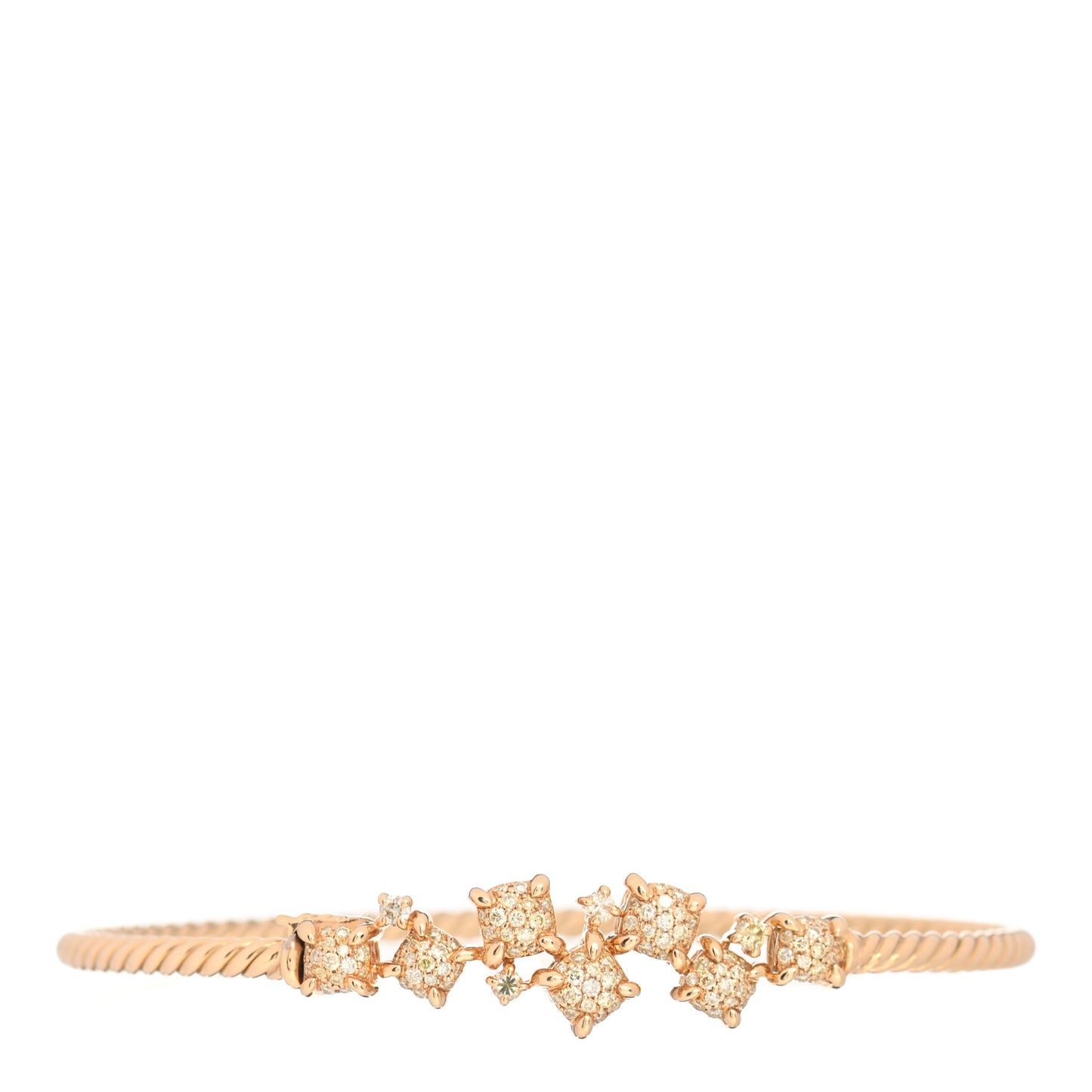 18K Yellow Gold Pave Yellow Diamond Petite Chatelaine Bracelet