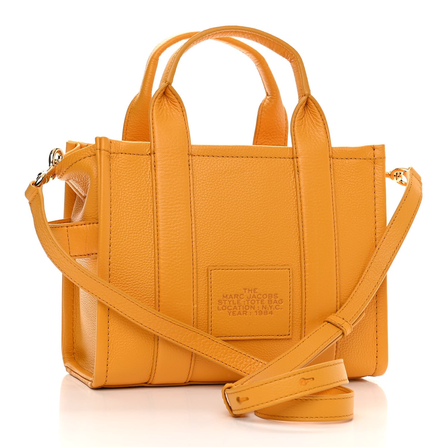 Marc Jacobs Grained Calfskin Small The Tote Bag Artisan Gold 3 of 10