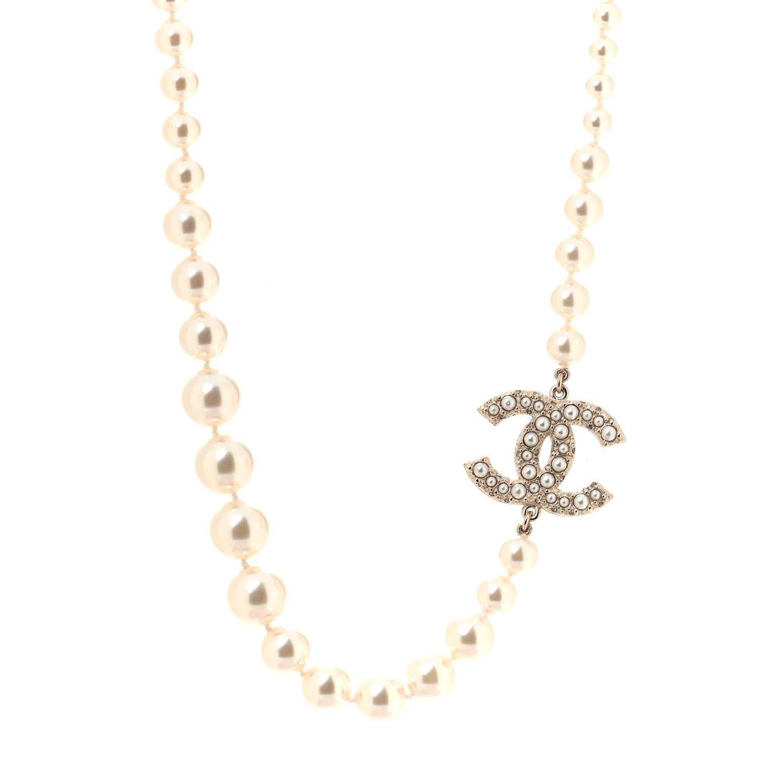 Chanel Pearl CC 100th Anniversary Necklace Light Gold 1 of 4
