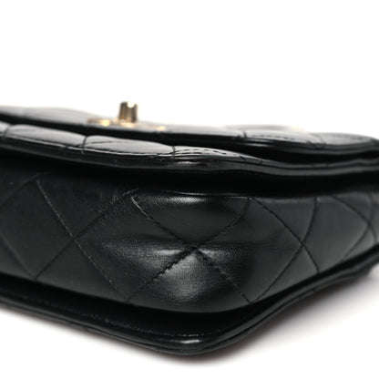 Chanel Lambskin Quilted Small Logo Top Handle Flap Black 10 of 10