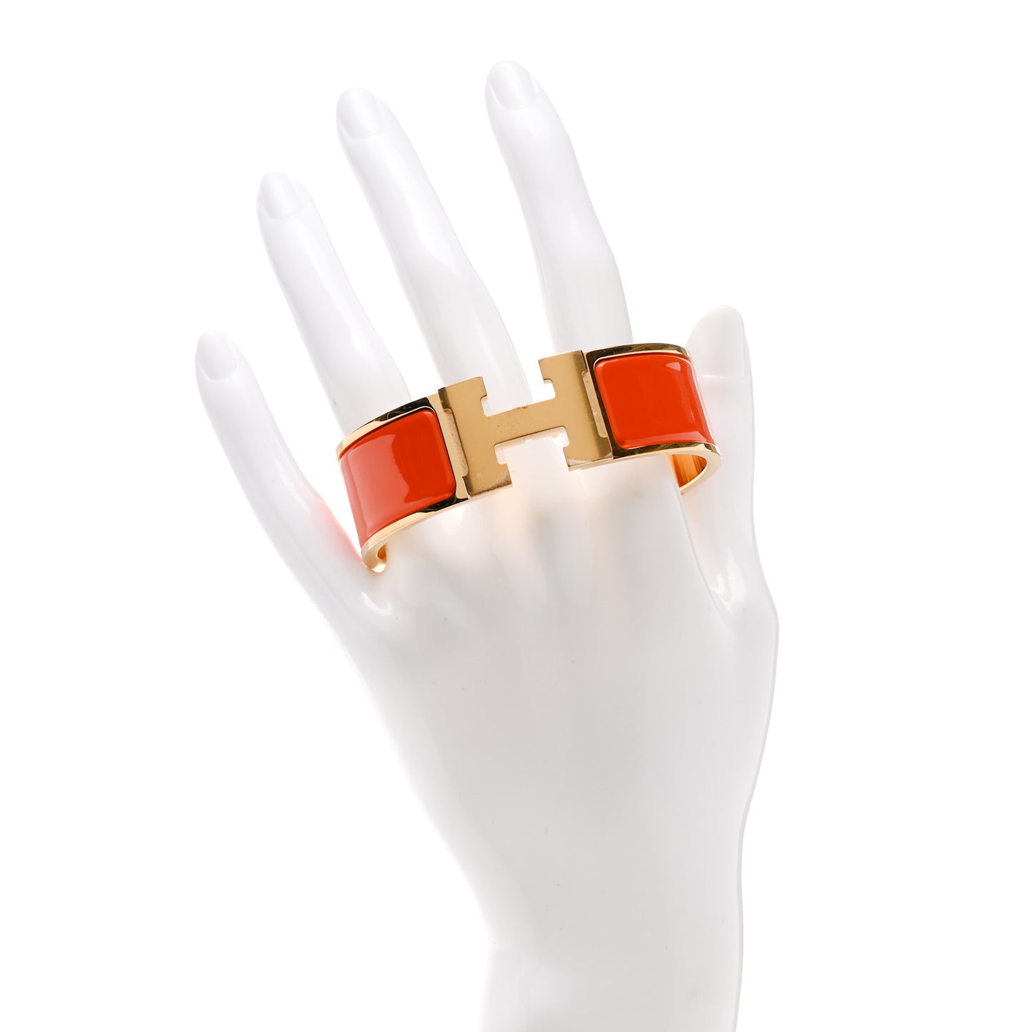 Enamel Wide Clic Clac H Bracelet GM Orange