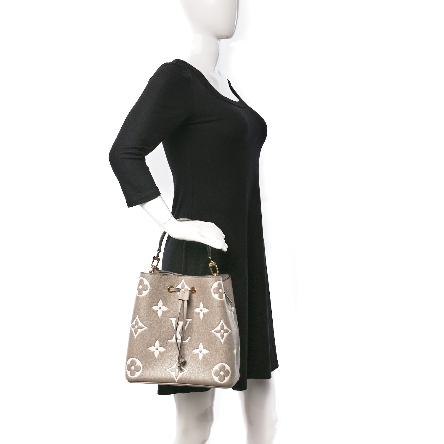 Louis Vuitton Empreinte Monogram Giant Neonoe MM Tourterelle Creme 2 of 9