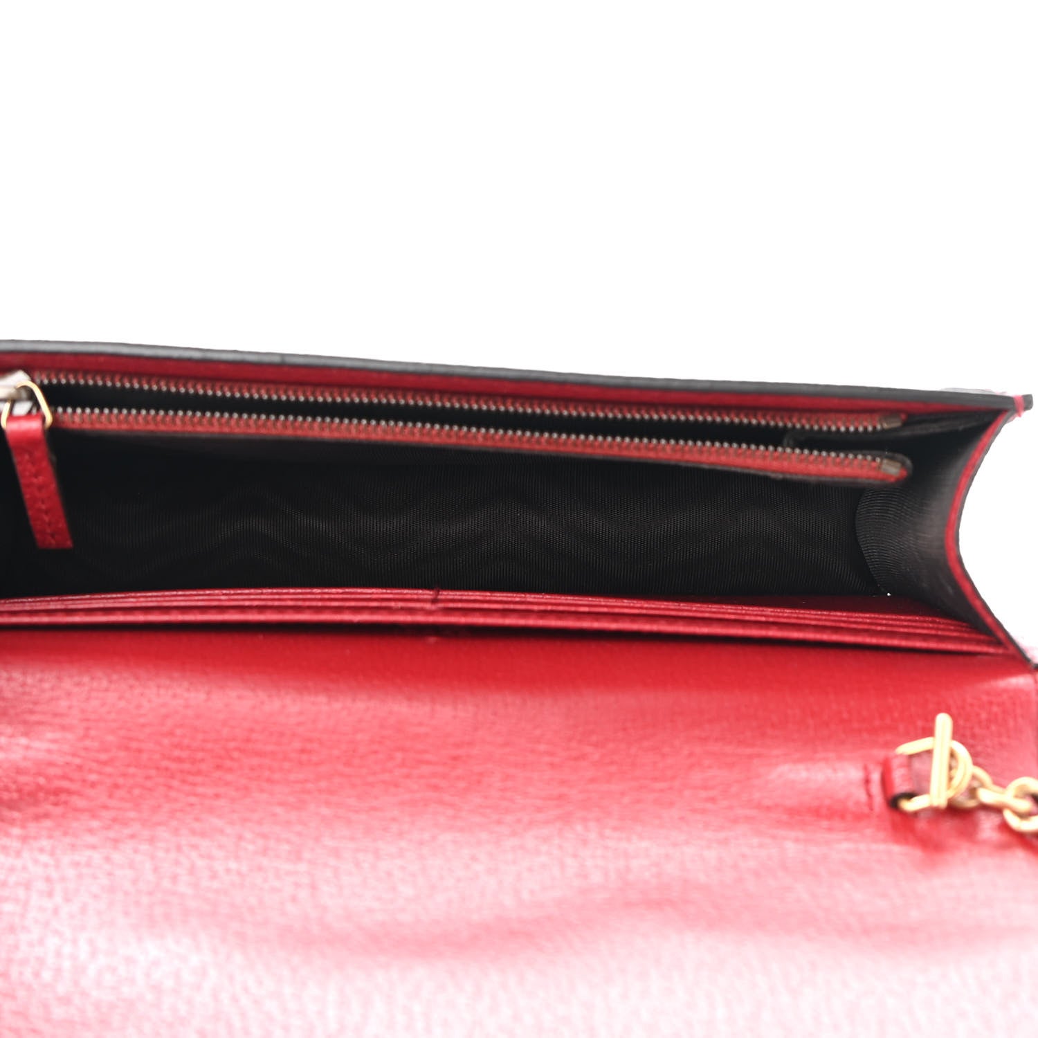 Gucci GG Supreme Monogram Web Queen Margaret Chain Wallet Red 5 of 8