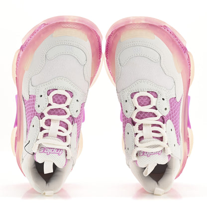 Balenciaga Fabric Mesh Clear Sole Womens Triple S Sneakers 36 White Pink 2 of 9