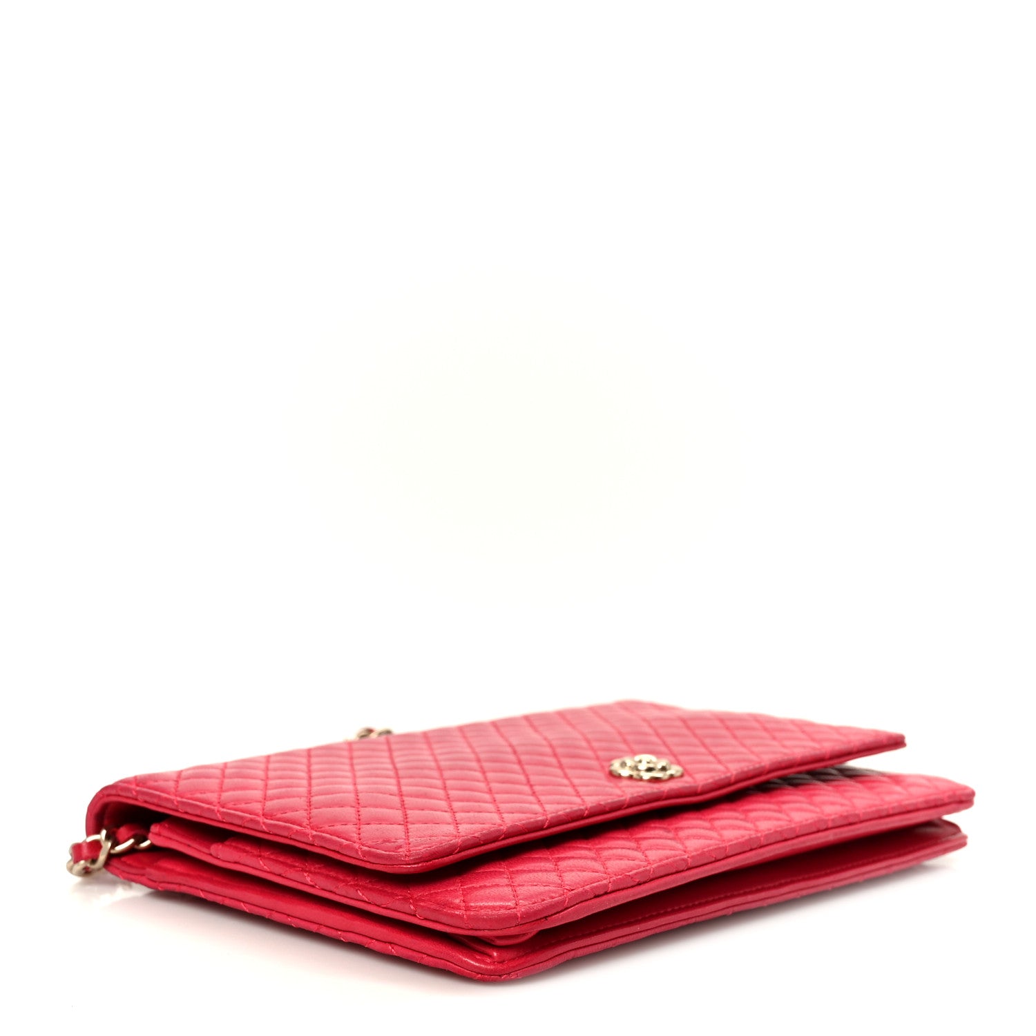 Chanel Lambskin Micro Quilted Wallet On Chain WOC Fuchsia 3 of 10