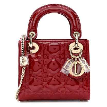 Christian Dior Patent Cannage Mini Lady Dior Red 1 of 10