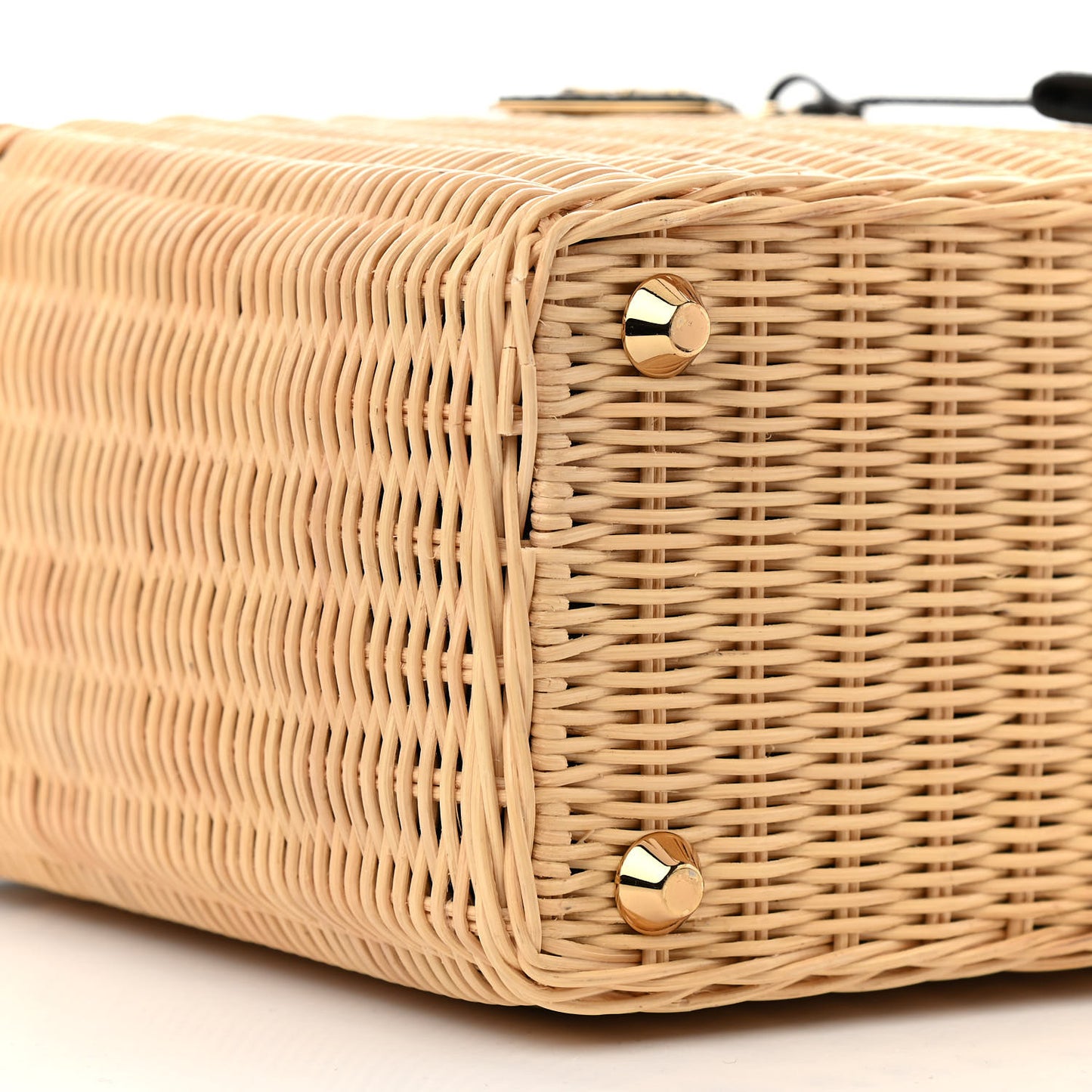 Wicker Canvas Tote Naturale Black