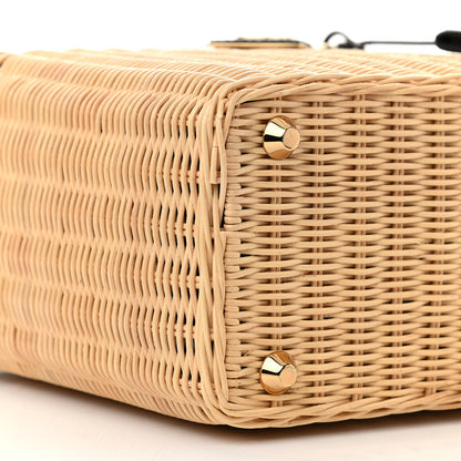 Prada Wicker Canvas Tote Naturale Black 11 of 12