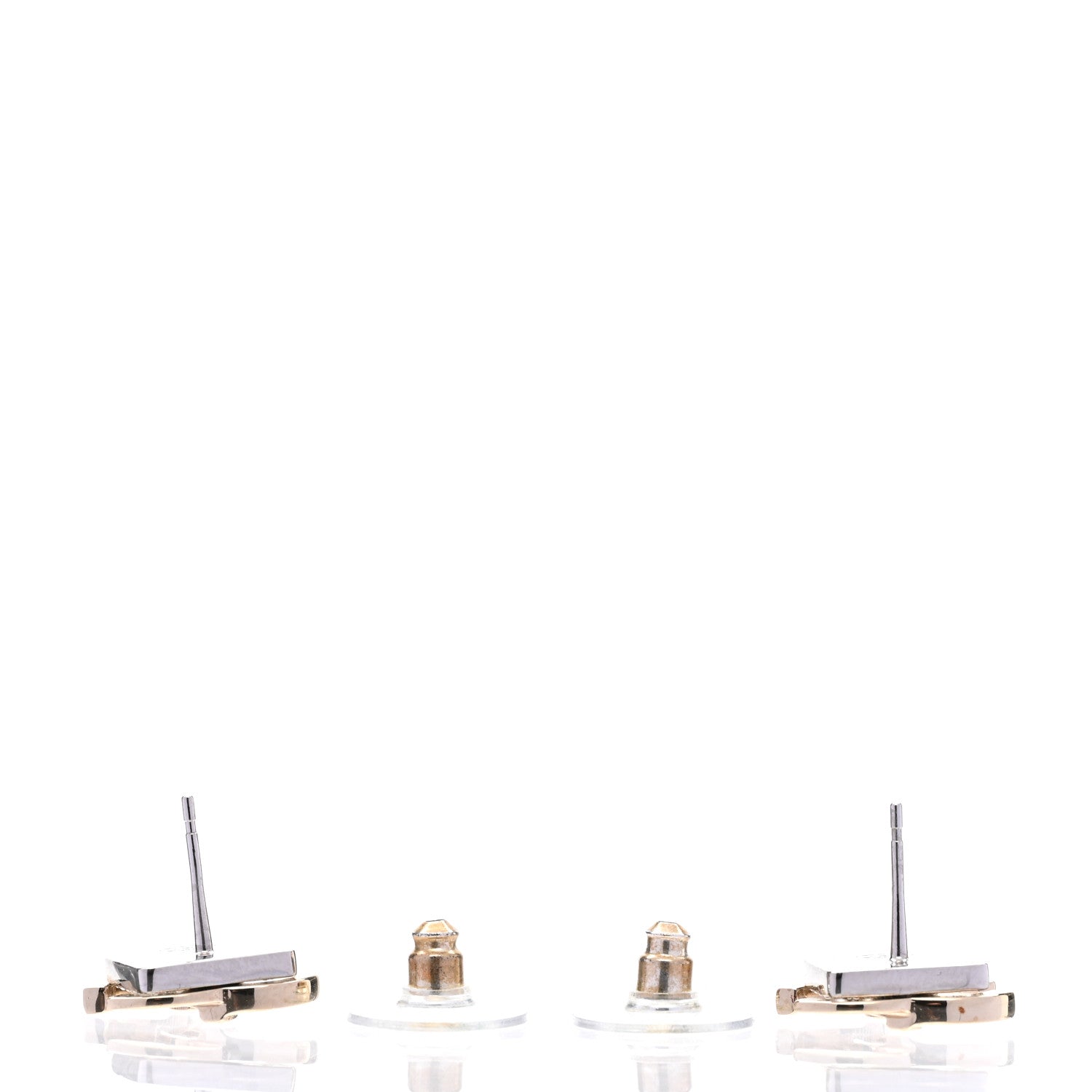 Chanel Crystal CC Square Earrings Gold 3 of 4