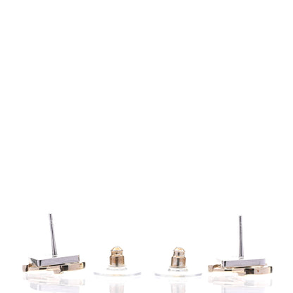 Chanel Crystal CC Square Earrings Gold 3 of 4