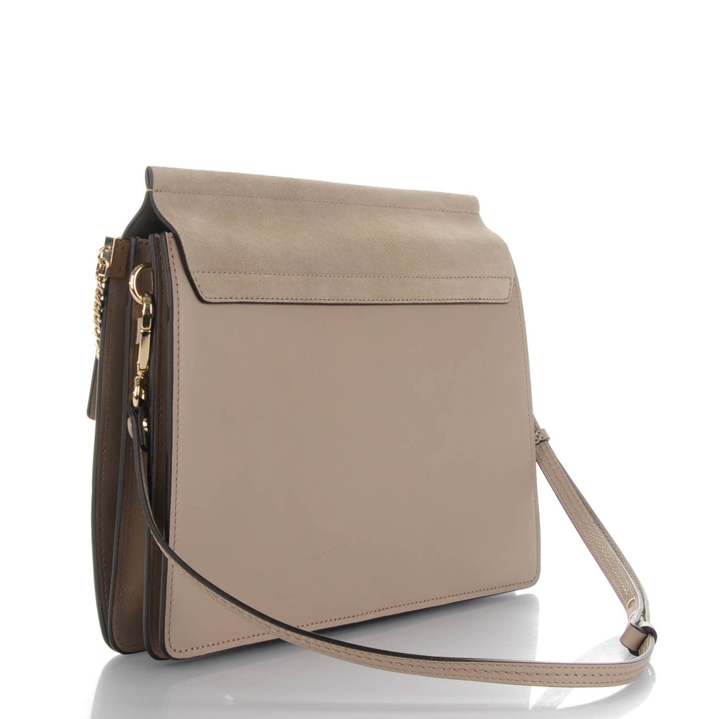 Calfskin Suede Medium Faye Shoulder Bag Motty Grey