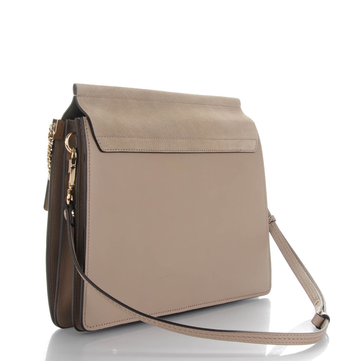 Chloe Calfskin Suede Medium Faye Shoulder Bag Motty Grey 3 of 7