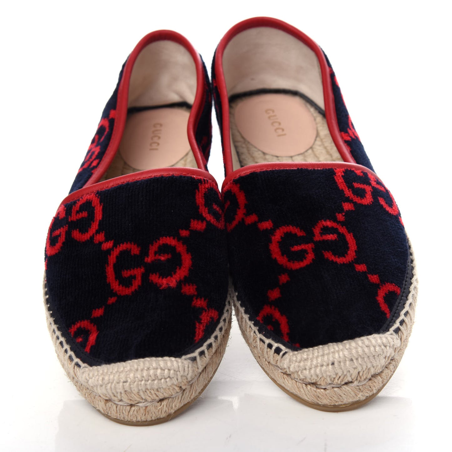 Terry Cloth GG Monogram Espadrilles 37 Blue Red