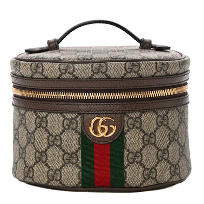 Gucci GG Supreme Monogram Textured Calfskin Web Ophidia Vanity Cosmetic Case Beige Ebony New Acero 1 of 12