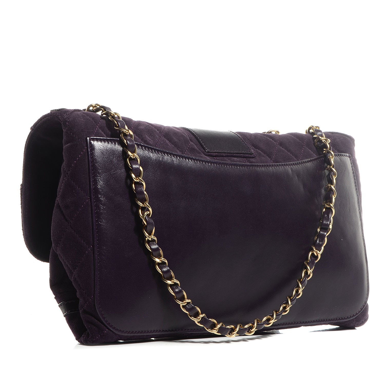 Chanel Suede Union Jack Jumbo Mademoiselle Flap Purple 3 of 9