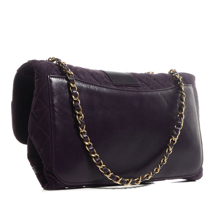 Chanel Suede Union Jack Jumbo Mademoiselle Flap Purple 3 of 9