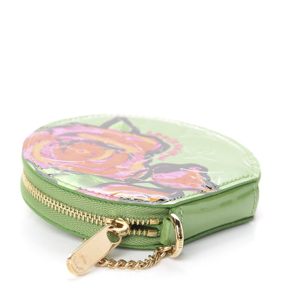 Louis Vuitton Vernis Roses Chapeau Coin Purse Vert Tonic 4 of 6