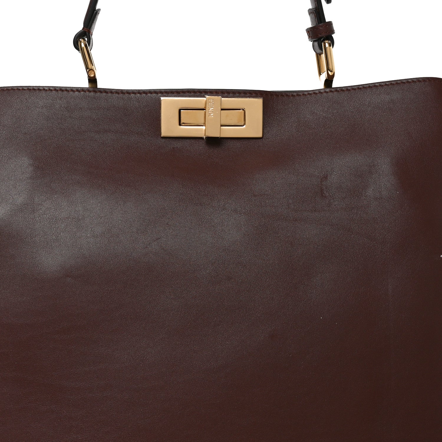 Fendi Vitello Large Soft Peekaboo Crosta Mogano 8 of 10