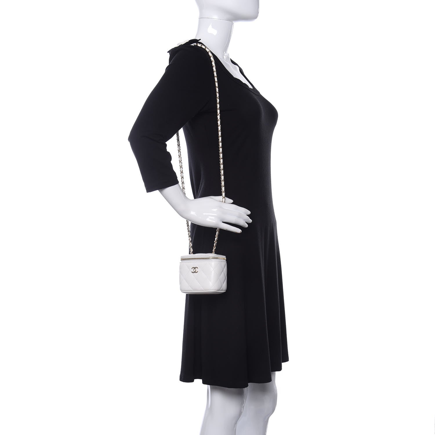 Chanel Lambskin Quilted My Chanel Lady Vanity Case With Chain White 2 of 11