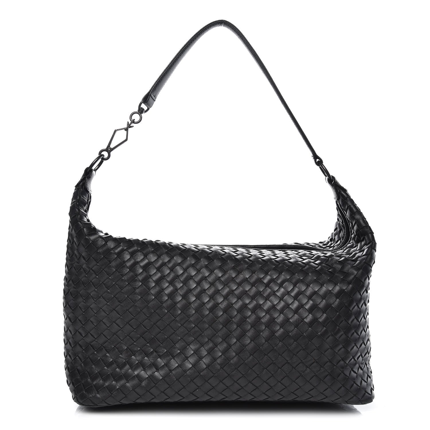 Bottega Veneta Nappa Intrecciato Shoulder Bag Black 1 of 10