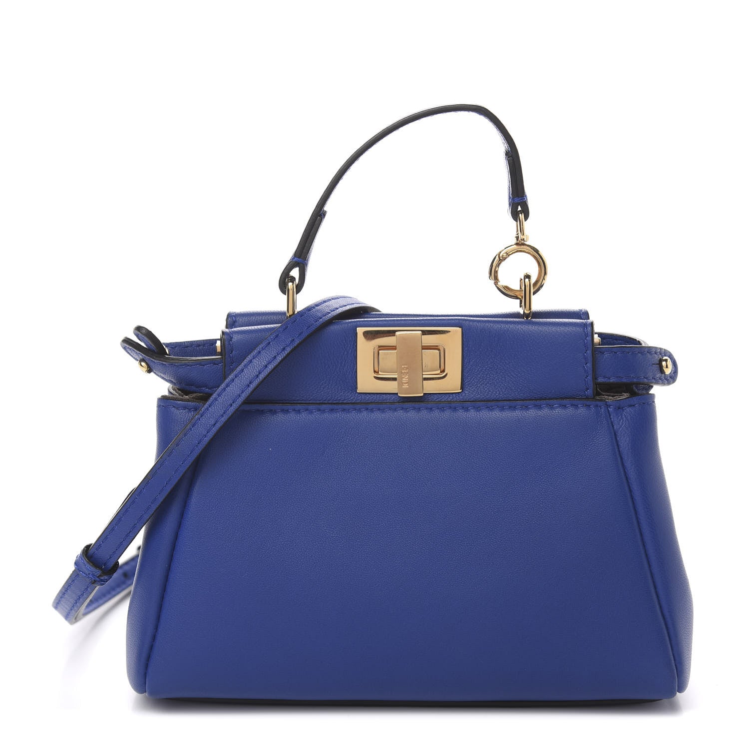 Fendi Shiny Nappa Micro Peekaboo Iconic Satchel Bluette 1 of 8