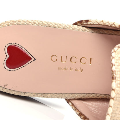 Gucci Straw Elaphe Womens Princetown Slippers 36.5 Natural Cream Brown 8 of 11
