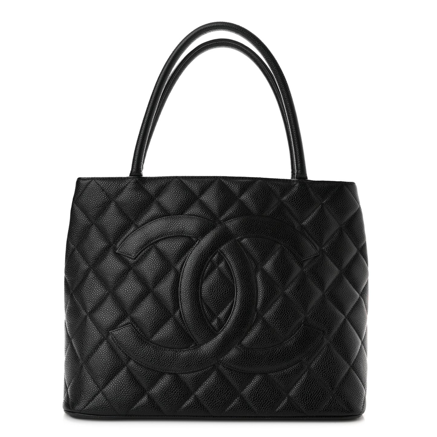 Caviar Quilted Medallion Tote Black