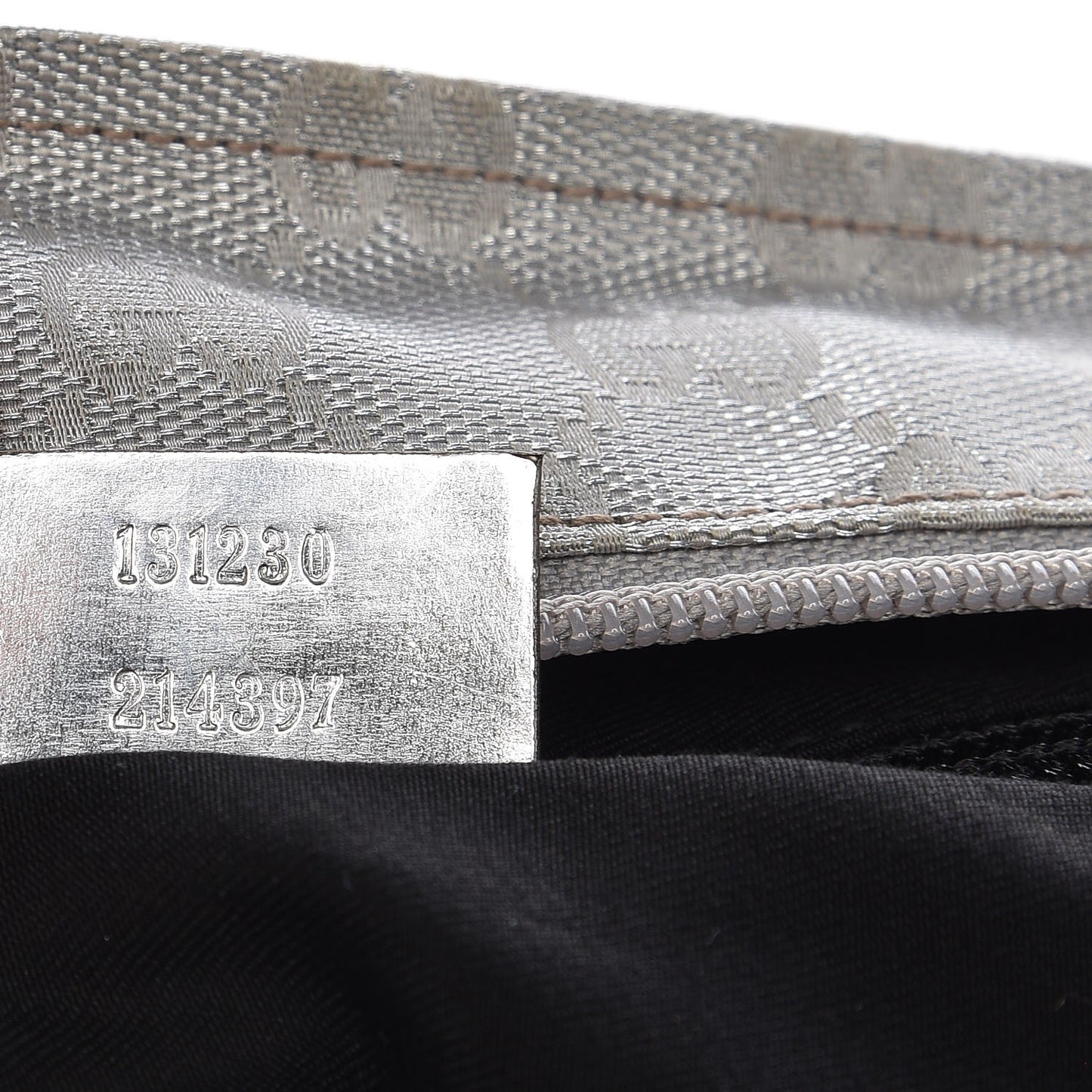 Metallic GG Monogram Medium Web Handle Bucket Tote Silver
