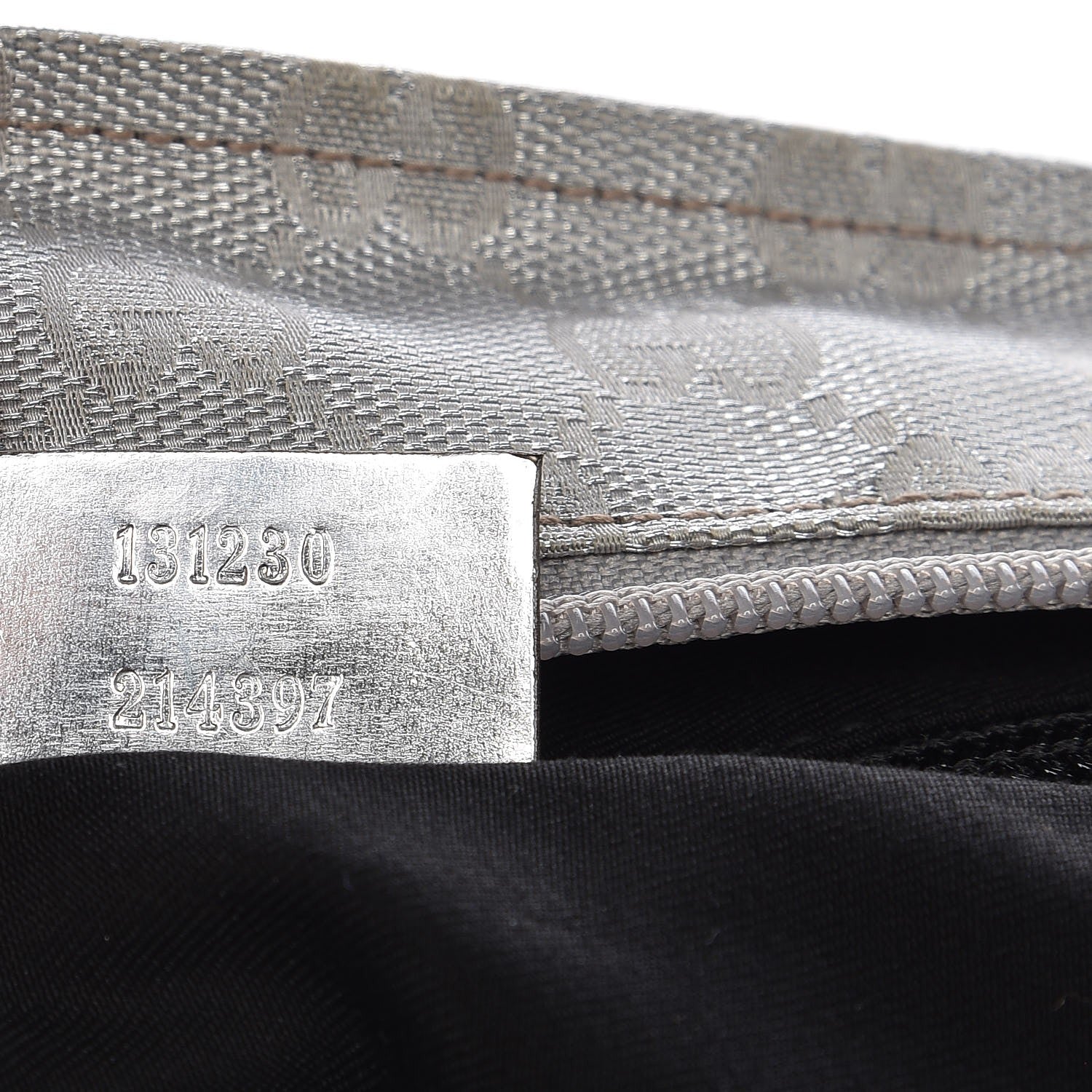 Gucci Metallic GG Monogram Medium Web Handle Bucket Tote Silver 7 of 9