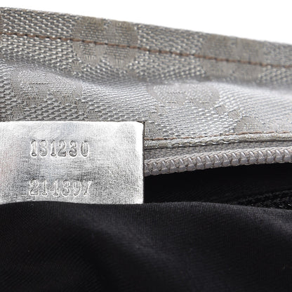 Gucci Metallic GG Monogram Medium Web Handle Bucket Tote Silver 7 of 9