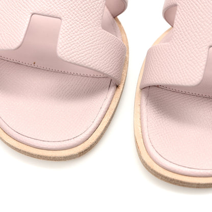 Hermes Epsom Santorini Sandals 37 Rose Porcelaine 8 of 9