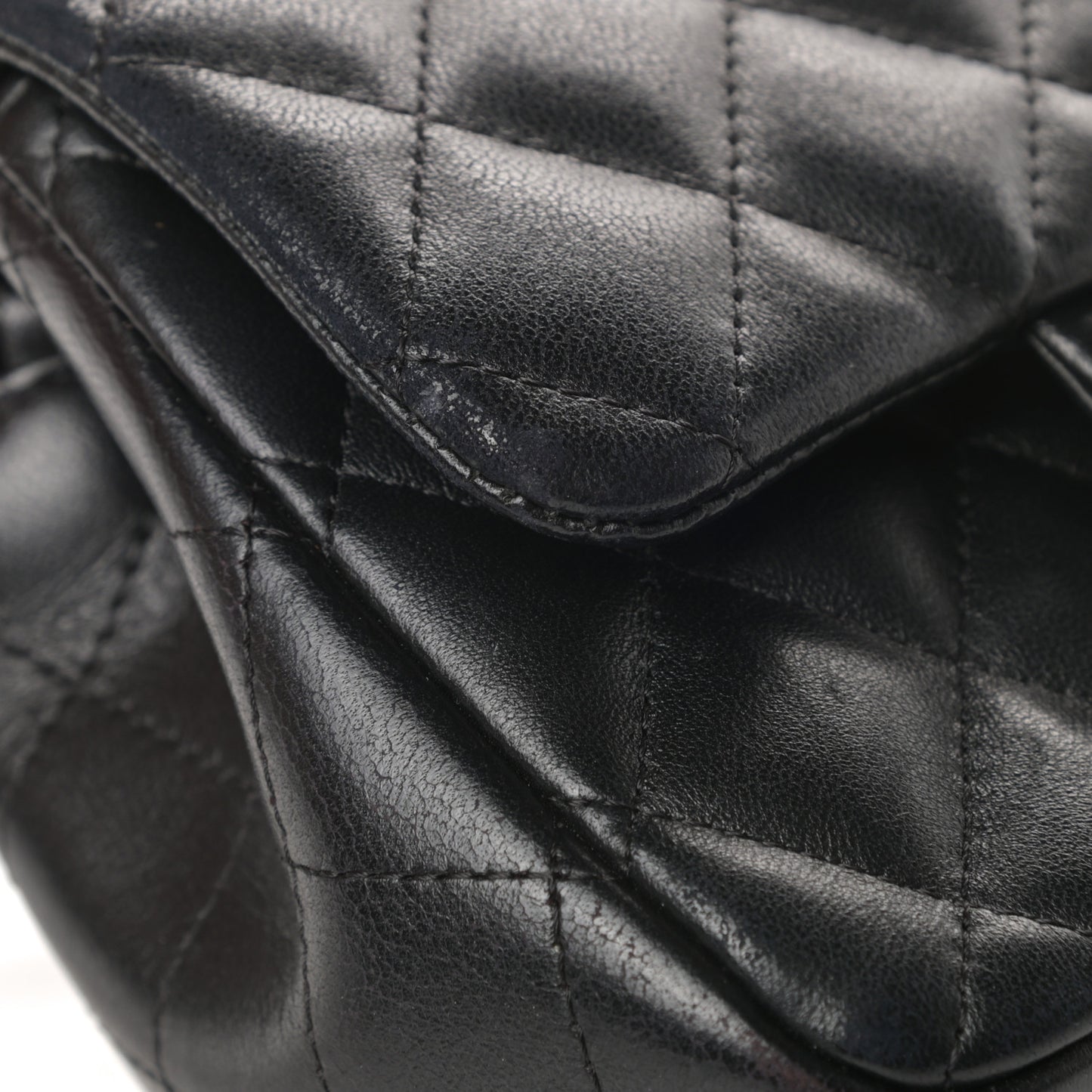 Lambskin Quilted Mini Square Flap Black