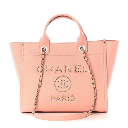 Chanel Caviar Small Studded Deauville Tote Light Pink 1 of 9