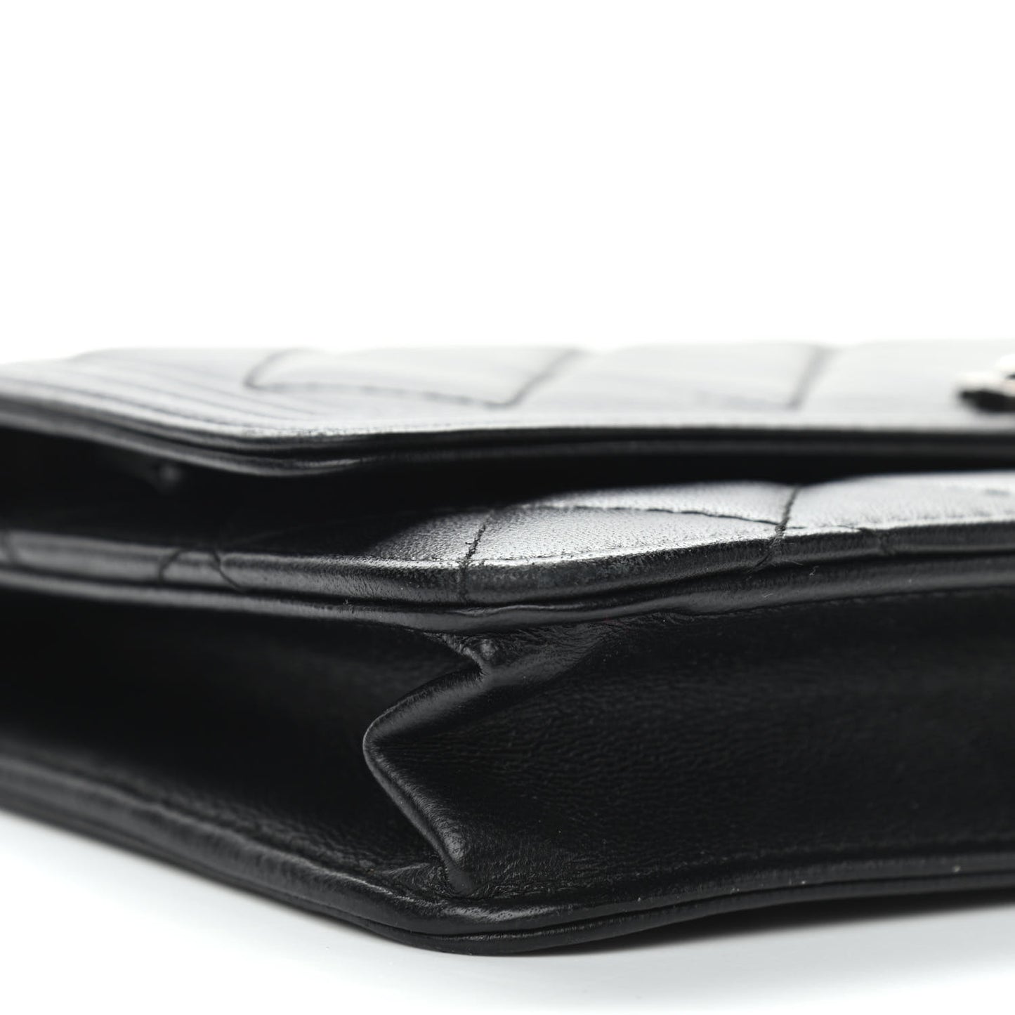 Lambskin Quilted Boy Wallet On Chain WOC Black