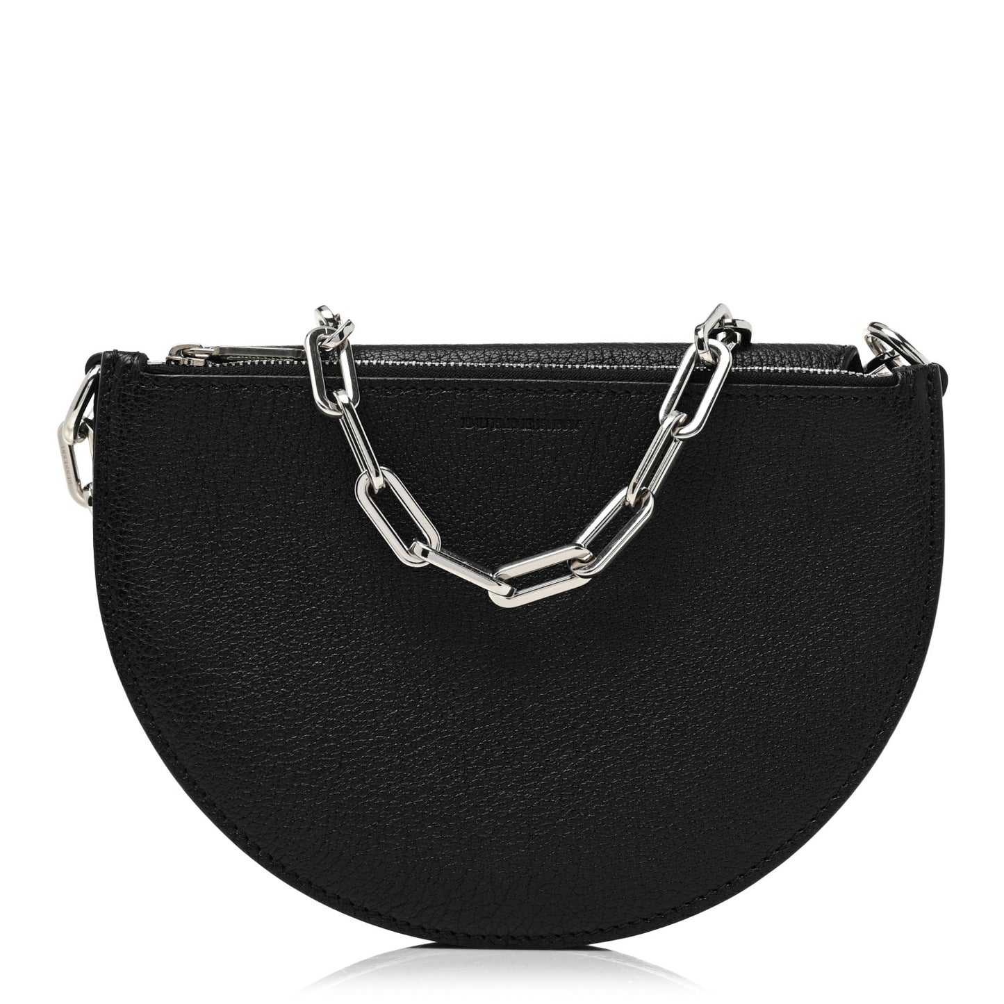 Goatskin Pecan Chain Shoulder Bag Black