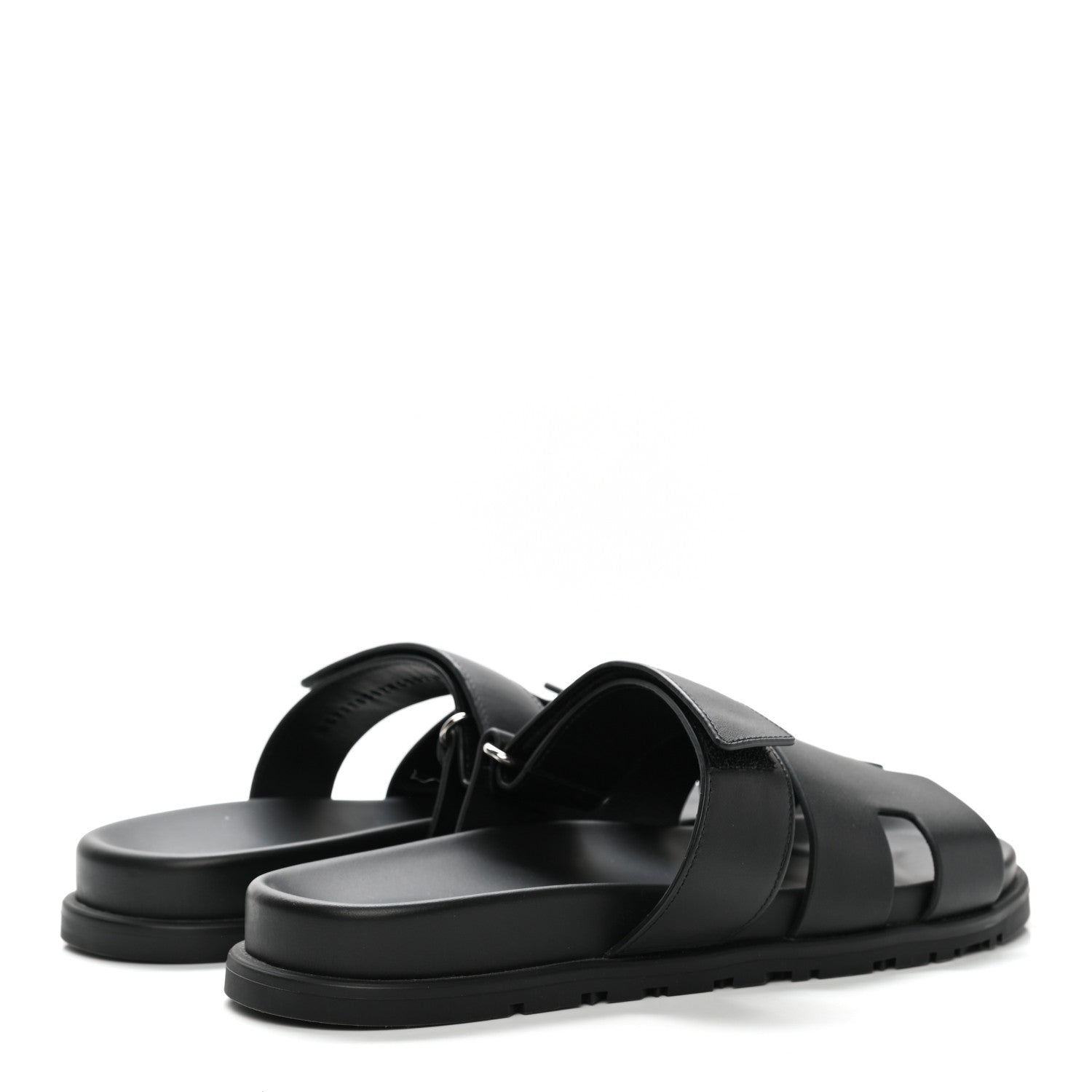 Hermes Calfskin Mens Chypre Sandals 41 Black 4 of 9
