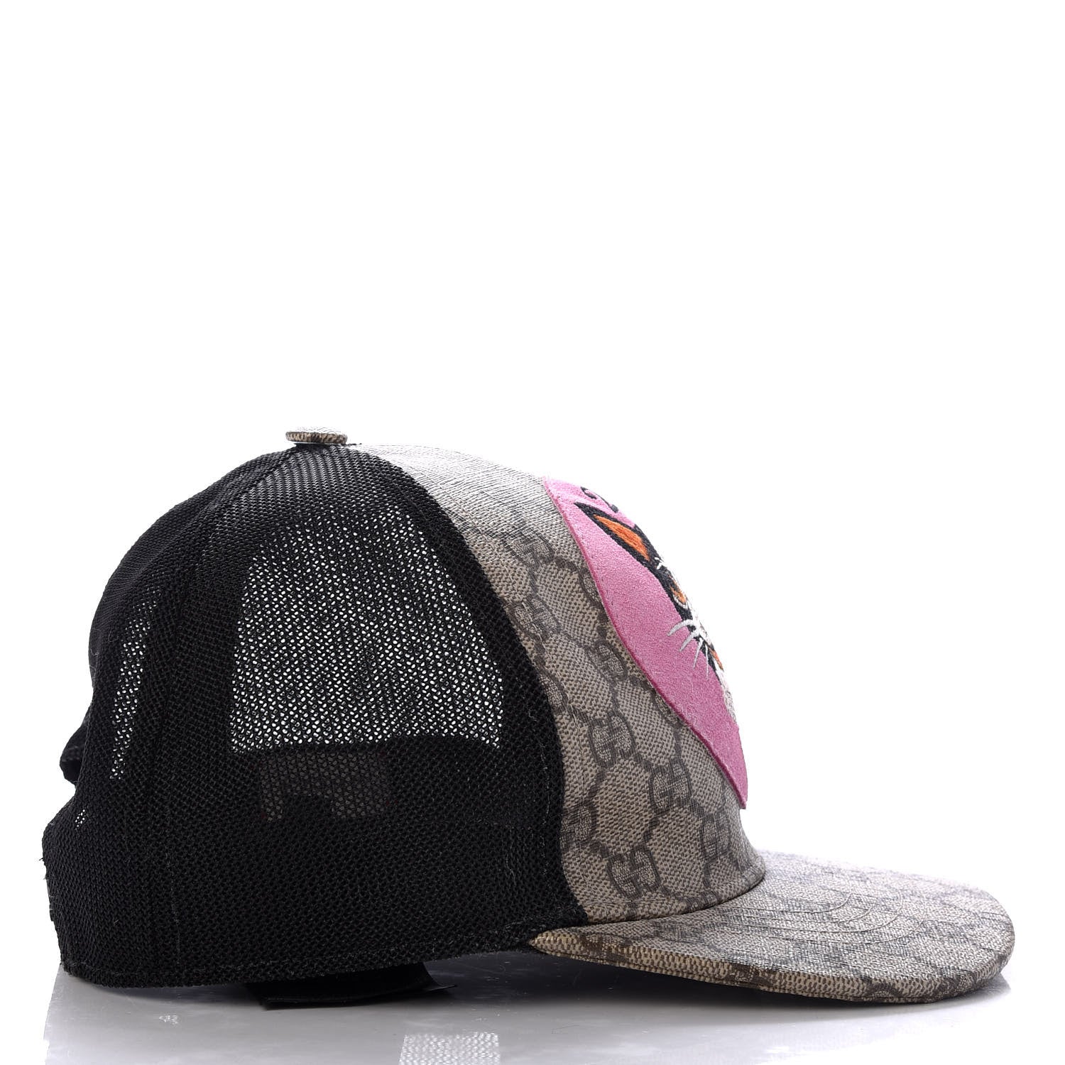 Gucci GG Supreme Monogram Bosco Patch Baseball Hat 56 Beige Malva 5 of 8