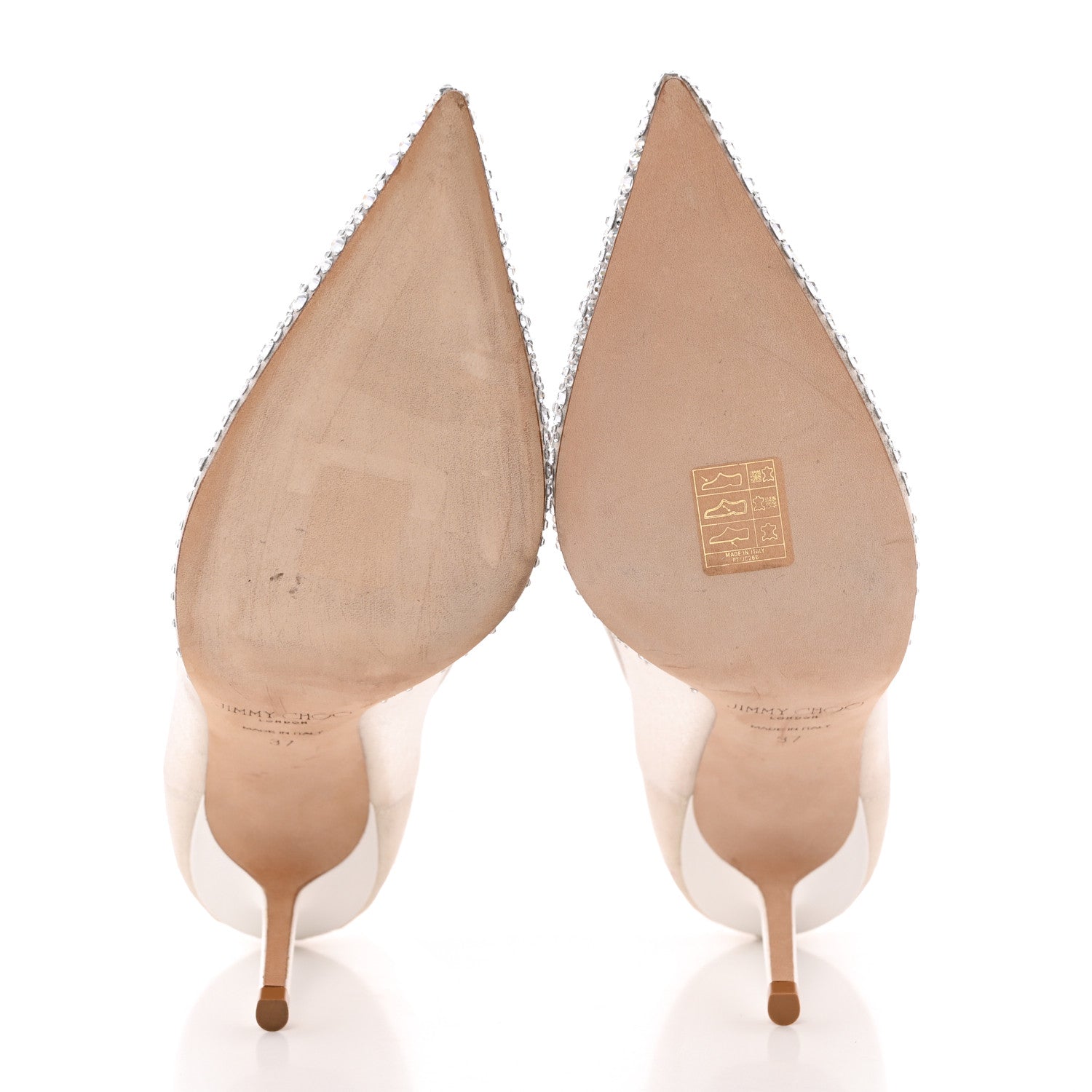 Jimmy Choo Calfskin Mesh Crystal Love 85 Pumps 37 5 of 14