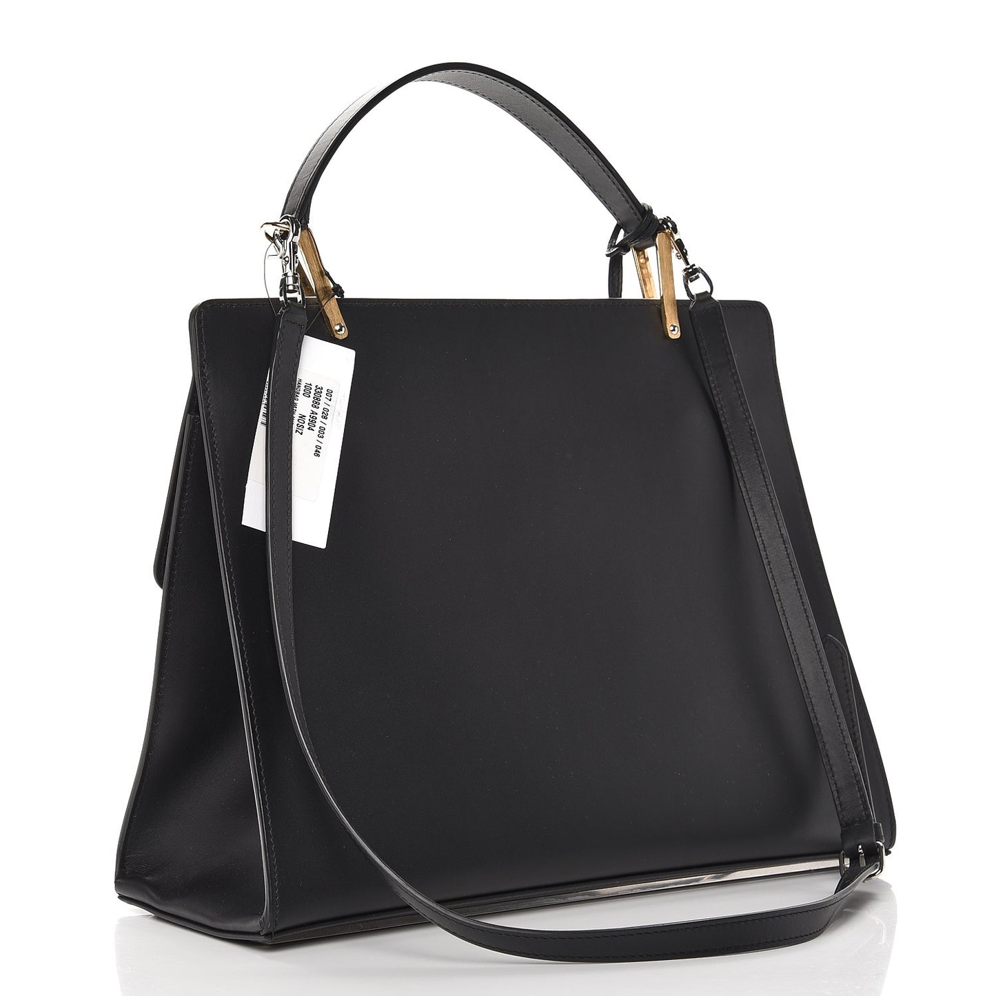 Smooth Calfskin Le Dix M Cartable Shoulder Bag Black