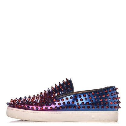 Christian Louboutin Patent Scarabe Spikes Roller Boat Flat 38 Rose Digitale 1 of 13